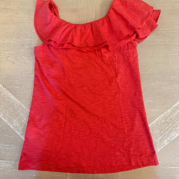 Lilly Pulitzer Coral Red Ruffled Sleeveless Tank Top - Picture 6 of 6
